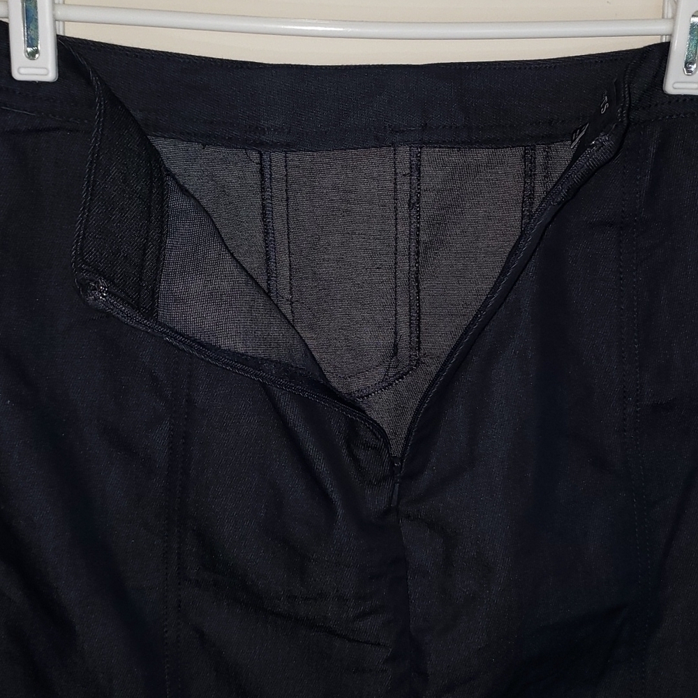 TALBOTS- Dark Stretch Denim Pencil Skirt w Lace Up Front, Size 4 Petite - Picture 4 of 7